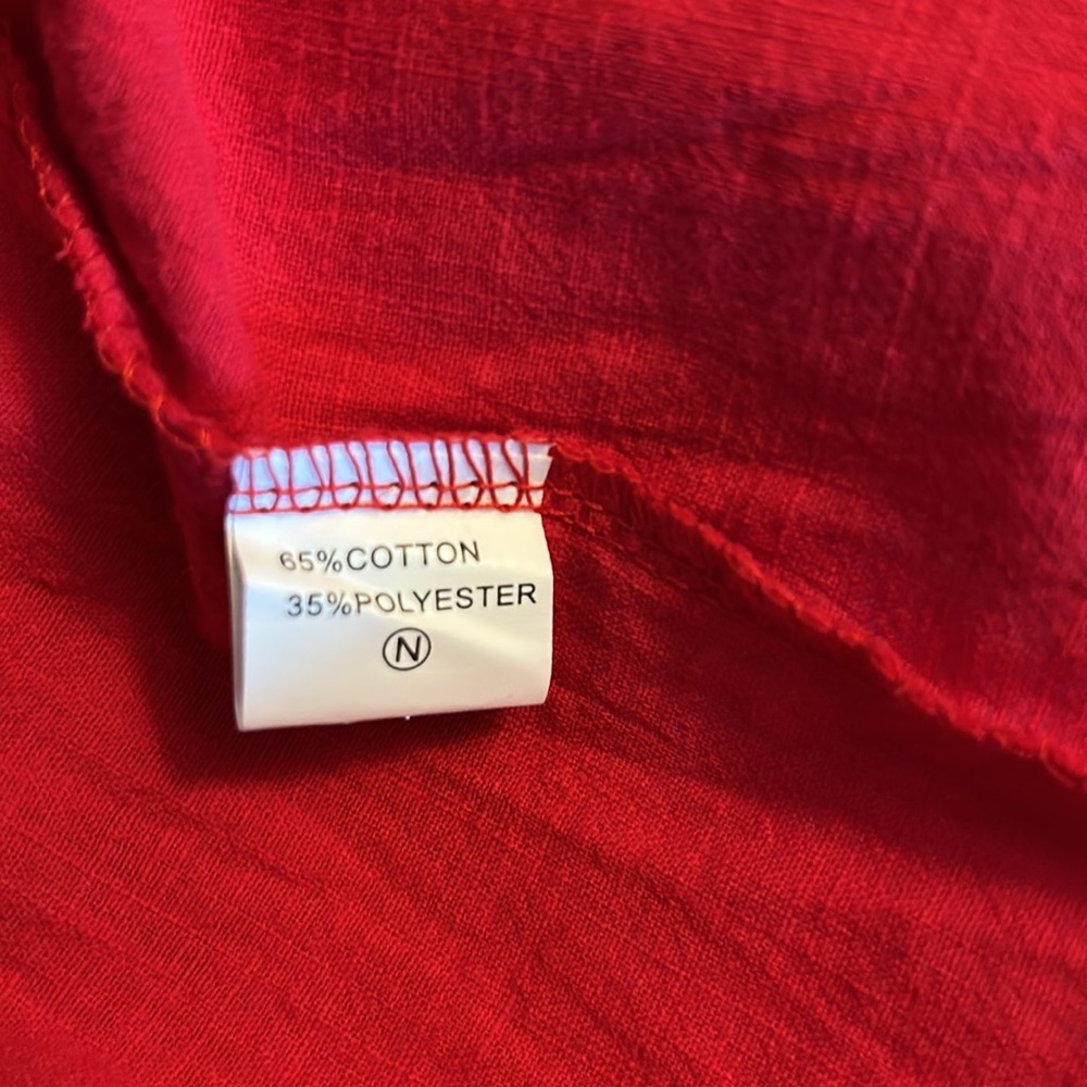 Red Dress Ruffle Sleeves - Picture 6 of 6